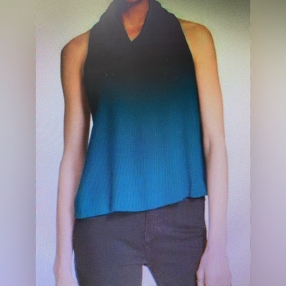 Free People City Light Cowl Neck Hi Low Silky Tank Top Women Medium Boho NEW